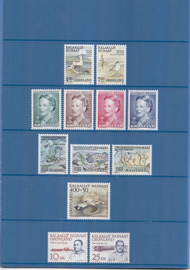 Официальный годовой набор марок Гренландии за 1990 год (12 марок), Негашёные, В оригинальном буклете